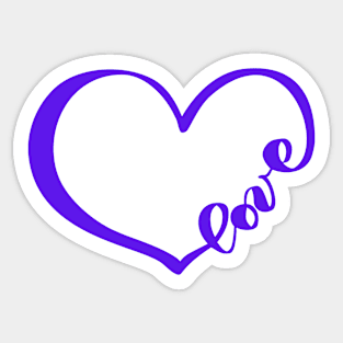 Purple heart love Sticker